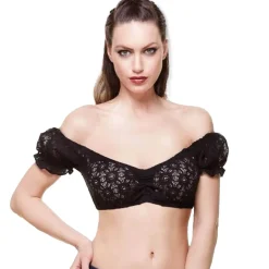 Zillertaler Trachtenwelt Damen Dirndlbluse "Martha", Schwarz Flash Sale