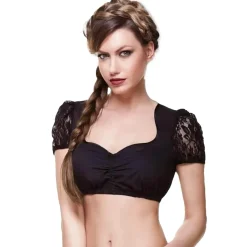 Zillertaler Trachtenwelt Damen Dirndlbluse "Melinda", Schwarz Shop
