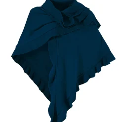 Zillertaler Trachtenwelt Damen Dreieck Rüschen Poncho, Dunkelblau Clearance