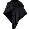 Zillertaler Trachtenwelt Damen Dreieck Rüschen Poncho, Schwarz Sale