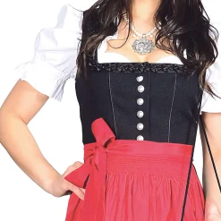 Zillertaler Trachtenwelt Damen Gastro-Dirndl, mit roter Schürze Schwarz Cheap