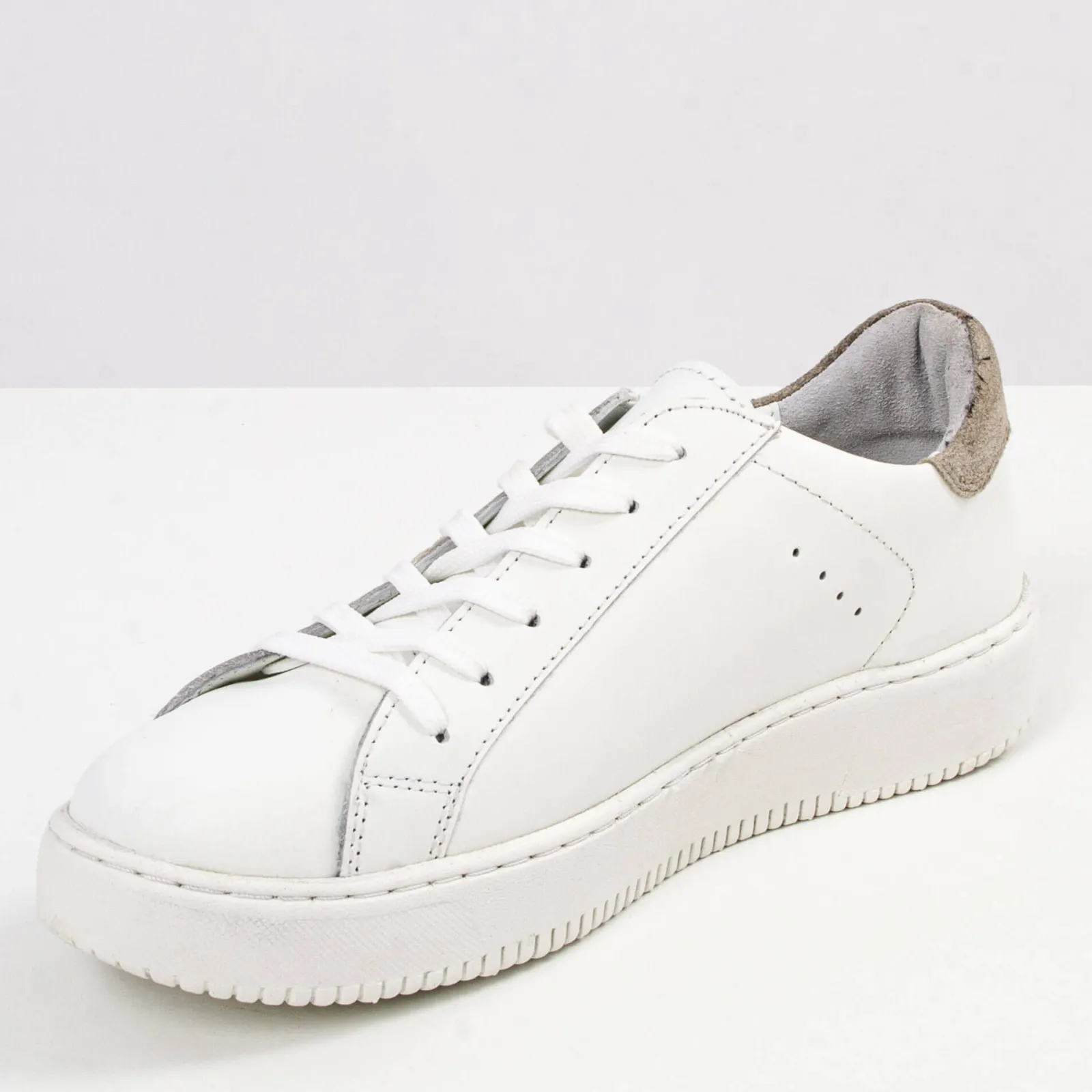 Zillertaler Trachtenwelt Damen Leder-Sneaker "Sandy", Weiss Weiß Discount