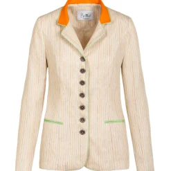 Zillertaler Trachtenwelt Damen Leinenblazer "Ronja", Sand Beige Fashion