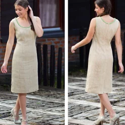 Zillertaler Trachtenwelt Damen Leinenkleid "Nora", Sand Beige Store