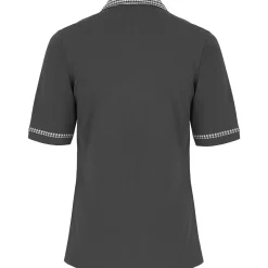 Zillertaler Trachtenwelt Damen Polo "Isabella", Dunkel Grau Best