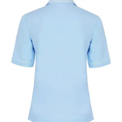 Zillertaler Trachtenwelt Damen Polo "Isabella", Hell Blau Flash Sale