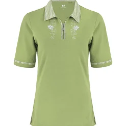 Zillertaler Trachtenwelt Damen Polo "Isabella", Hell Grün Shop