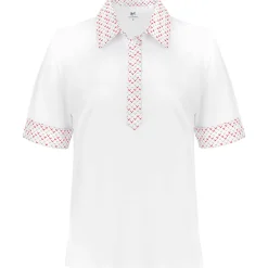 Zillertaler Trachtenwelt Damen Poloshirt "Marina", Weiss Weiß Fashion