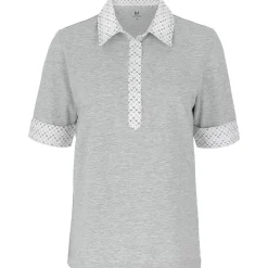 Zillertaler Trachtenwelt Damen Poloshirt "Sigrid", Hell Grau Best