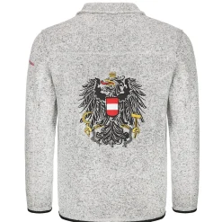 Zillertaler Trachtenwelt Damen Strickfleece Jacke "Österreich", Hell Grau Best