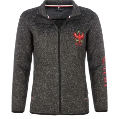 Zillertaler Trachtenwelt Damen Strickfleece Jacke "Tirol", Anthrazit Grau Fashion