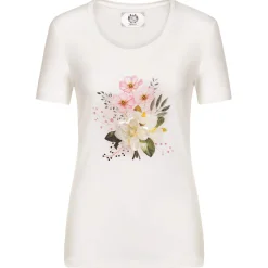 Zillertaler Trachtenwelt Damen T-Shirt "Blumen", Weiß New