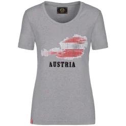 Zillertaler Trachtenwelt Damen T-Shirt "Österreich", Grau Cheap