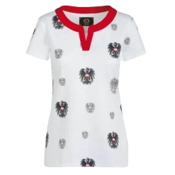 Zillertaler Trachtenwelt Damen T-Shirt "Österreich Wappen", Weiß New