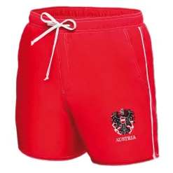 Zillertaler Trachtenwelt Herren Badehose "Austria", Rot Fashion