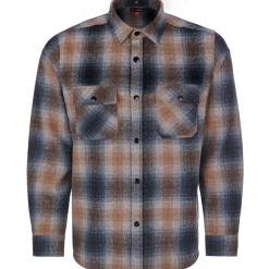 Zillertaler Trachtenwelt Herren Flanellhemd "Karo", Blau-Orange Shop