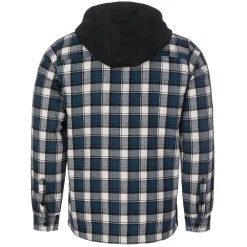Zillertaler Trachtenwelt Herren Flanelljacke "Karo" mit Kapuze, -Weiß Blau New