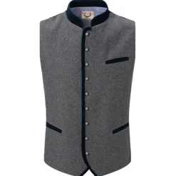 Zillertaler Trachtenwelt Herren Gilet "Alonso", Grau-Blau Flash Sale