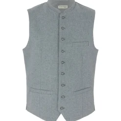 Zillertaler Trachtenwelt Herren Gilet "David", Hell Grau New