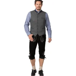 Zillertaler Trachtenwelt Herren Gilet "Fabrizio", -Blau Grau Sale