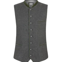 Zillertaler Trachtenwelt Herren Gilet "Fabrizio", -Grün Grau Clearance