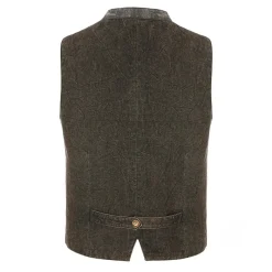 Zillertaler Trachtenwelt Herren Gilet "Henry", Stone Braun Discount