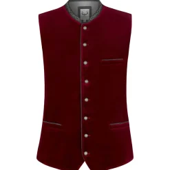 Zillertaler Trachtenwelt Herren Gilet "Lorenzo", Bordeaux Rot Best