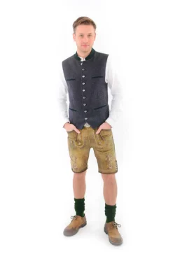 Zillertaler Trachtenwelt Herren Gilet "Steiermark", -Grün Grau Online