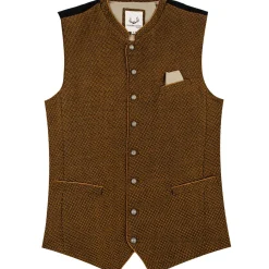 Zillertaler Trachtenwelt Herren Gilet "Tiziano", Muskat Braun Cheap