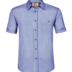 Zillertaler Trachtenwelt Herren Hemd "Chiemgau" Kurzarm, Blau Store