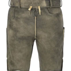 Zillertaler Trachtenwelt Herren Hirschlederhose "Hirschvogel", Grau- Braun Clearance