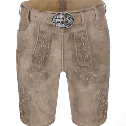 Zillertaler Trachtenwelt Herren Lederhose "Ludwig", Grau Flash Sale
