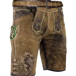 Zillertaler Trachtenwelt Herren Lederhose "Steiermark", Braun Sale