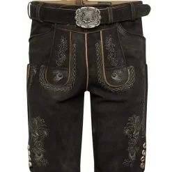 Zillertaler Trachtenwelt Herren Lederhose "Tommy", Graphit Grau Sale