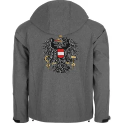 Zillertaler Trachtenwelt Herren Softshelljacke "Österreich", Grau Fashion