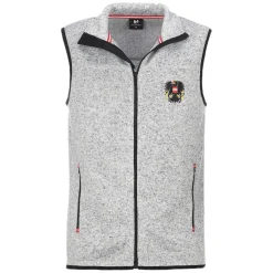 Zillertaler Trachtenwelt Herren Strickfleece Weste "Österreich", Hell Grau Clearance