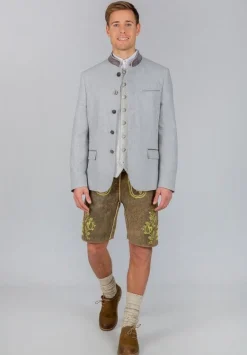 Zillertaler Trachtenwelt Herren Trachtenjacke "Tizian", Hell Grau Best