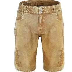 Zillertaler Trachtenwelt Herren Trachtenjeans ohne Latz, Braun Hot