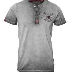 Zillertaler Trachtenwelt Herren T-Shirt “Adler Wappen Vintage”, Grau Fashion