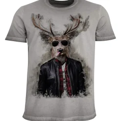 Zillertaler Trachtenwelt Herren T-Shirt "Almtracht Frank", Grau New