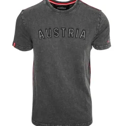 Zillertaler Trachtenwelt Herren T-Shirt "Austria Schriftzug", Dunkel Grau Fashion