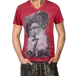 Zillertaler Trachtenwelt Herren T-Shirt "Coolman", Rot Discount