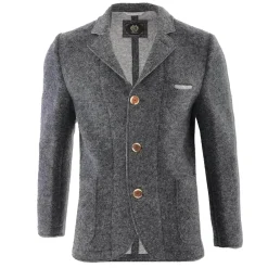 Zillertaler Trachtenwelt Herren Walkjacke "Gert", Grau Best Sale