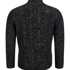 Zillertaler Trachtenwelt Herren Zopf-Strickjacke "Noel", Dunkel Grau Hot
