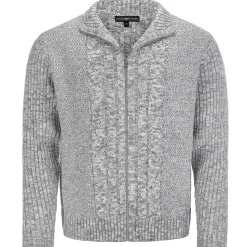 Zillertaler Trachtenwelt Herren Zopf-Strickjacke "Noel", -Melange Grau Best Sale