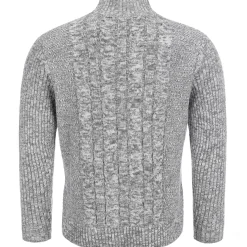 Zillertaler Trachtenwelt Herren Zopf-Strickjacke "Noel", -Melange Grau Best Sale