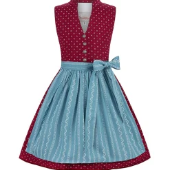 Zillertaler Trachtenwelt Kinder Dirndl "Karla", Bordeaux Blau Clearance