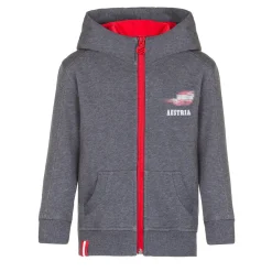 Zillertaler Trachtenwelt Kinder Hoodie-Jacke "Austria", Dunkel Grau Best Sale