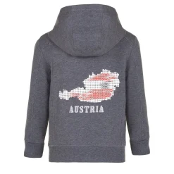 Zillertaler Trachtenwelt Kinder Hoodie-Jacke "Austria", Dunkel Grau Best Sale