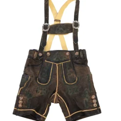 Zillertaler Trachtenwelt Kinder Lederhose "Ronny" mit Träger, Braun Outlet